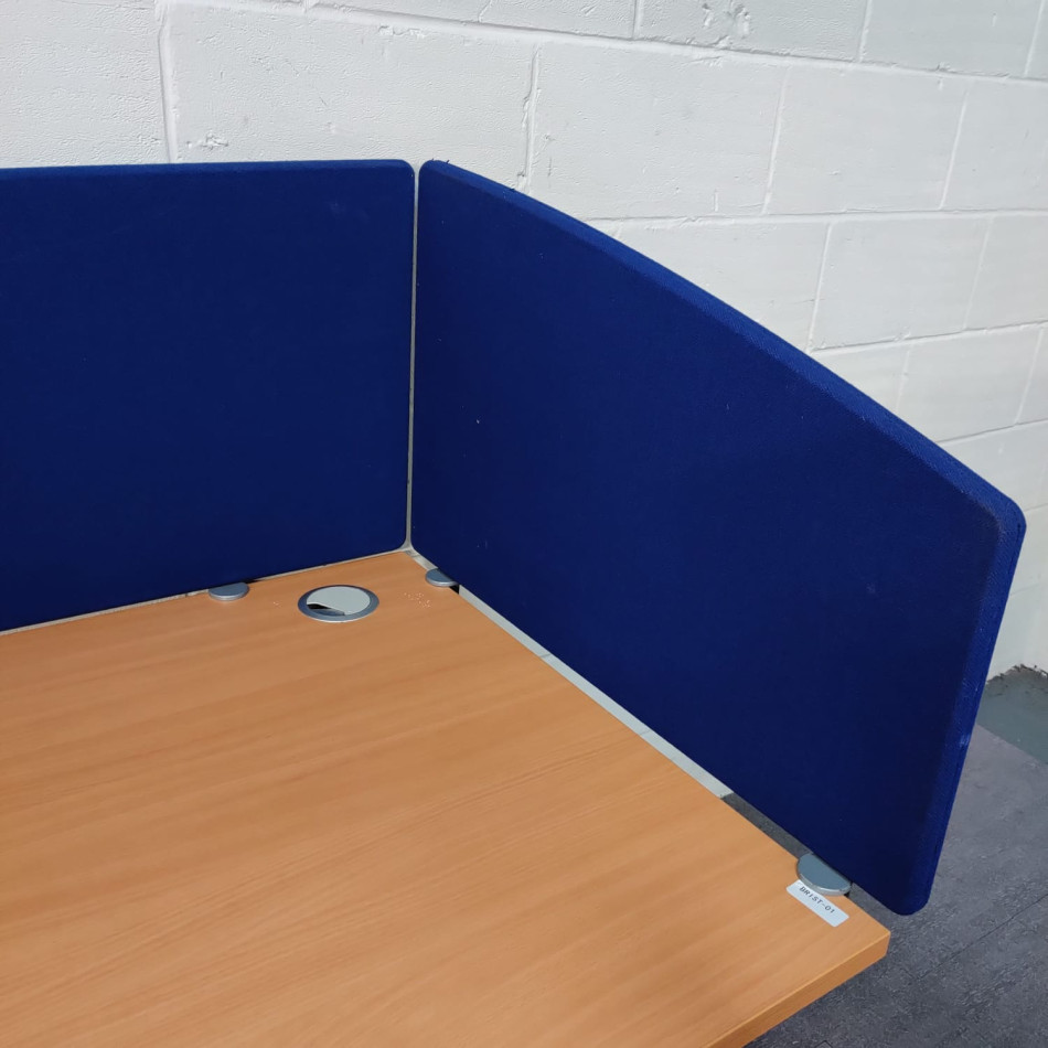 Blue straight desk divider set 1600 and 800